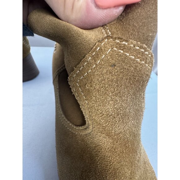 UGG Bandara Brown Suede Ankle Boot 9.5 Cozy Chic Cottagecore Rustic Chic Scuff - Picture 16 of 16